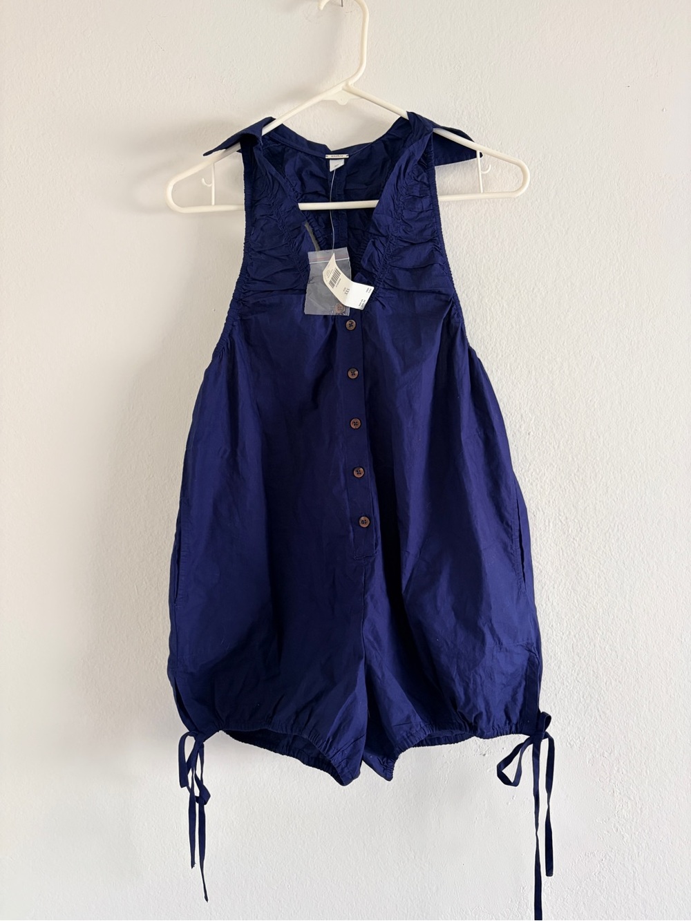 Anthropologie Sleeveless Navy Bubble Romper Playsuit